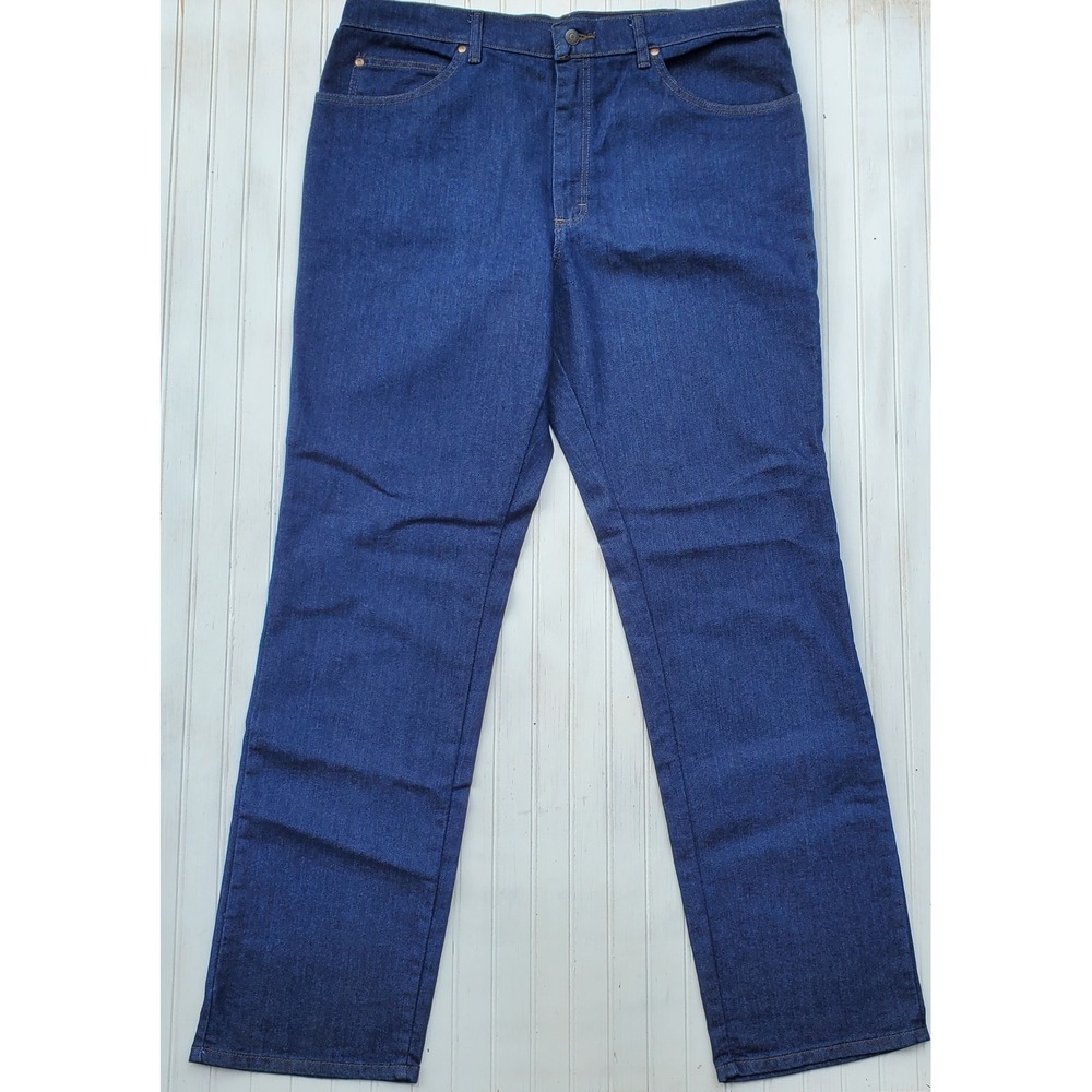 Lee Regular Fit Straight Leg Jeans Mens 40x34 Dark Wash Indigo Denim Workwear